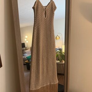 Meshki RaeLynn Metallic Knit Fringe Dress